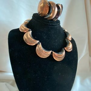 Vintage Coppertone necklace and bracelet set